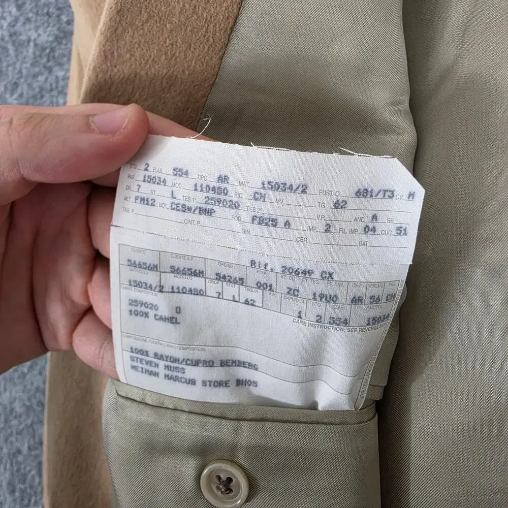 Ermenegildo Zegna Blazer Men 52 Beige Pure Camelhair Sport Coat Business Office